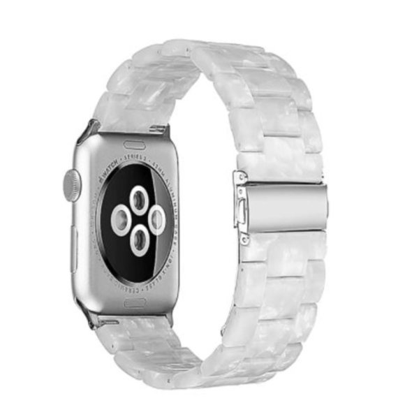 NEW Resin White Marble Strap Band for Apple Watch - Picture 4 of 4